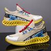 Весенние мужские туфли легкие высокоэластичные летающие плетеные лезвия туфли модные цветные студенческие спортивные повседневные туфли мужские