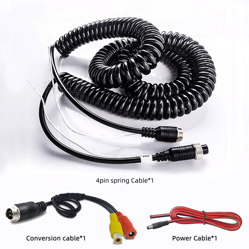 7.4M/24.3Ft 4-контактный пружинный шнур авиационный удлинитель видеокамера заднего вида кабель для автобуса Turck фургона грузовика автофургона монитора видеонаблюдения DVR телевизора