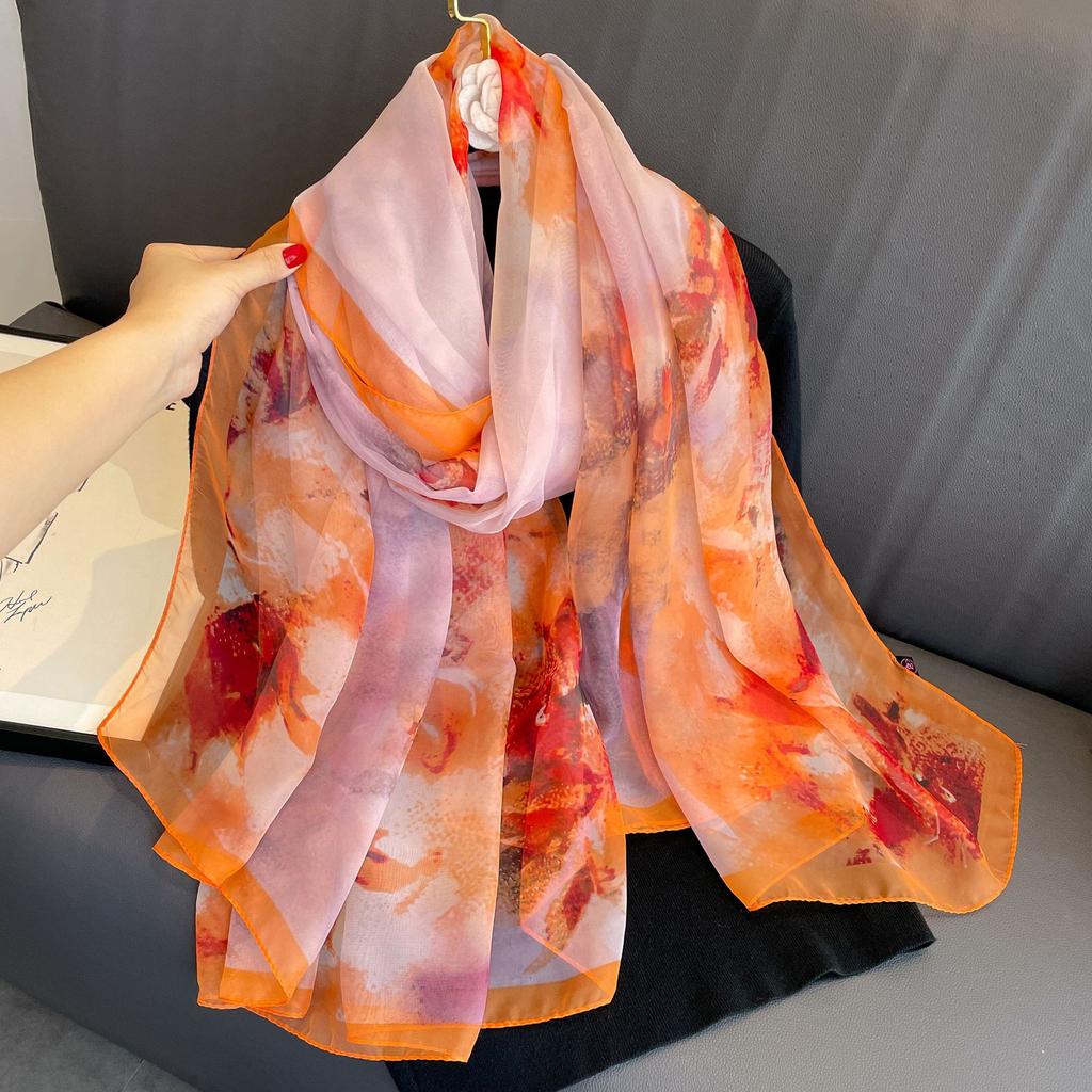 Silk Scarf Foulard Female Headbanda Luxury Hijab Women Soft Warm Pashmina Beach Scarves Echarpe Shawl Large Wrap Echarpe Bandana