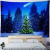 Christmas Day Party Decoration Background Cloth Aurora Night View Christmas Tree Tapestry Living Room Room Home Decoration