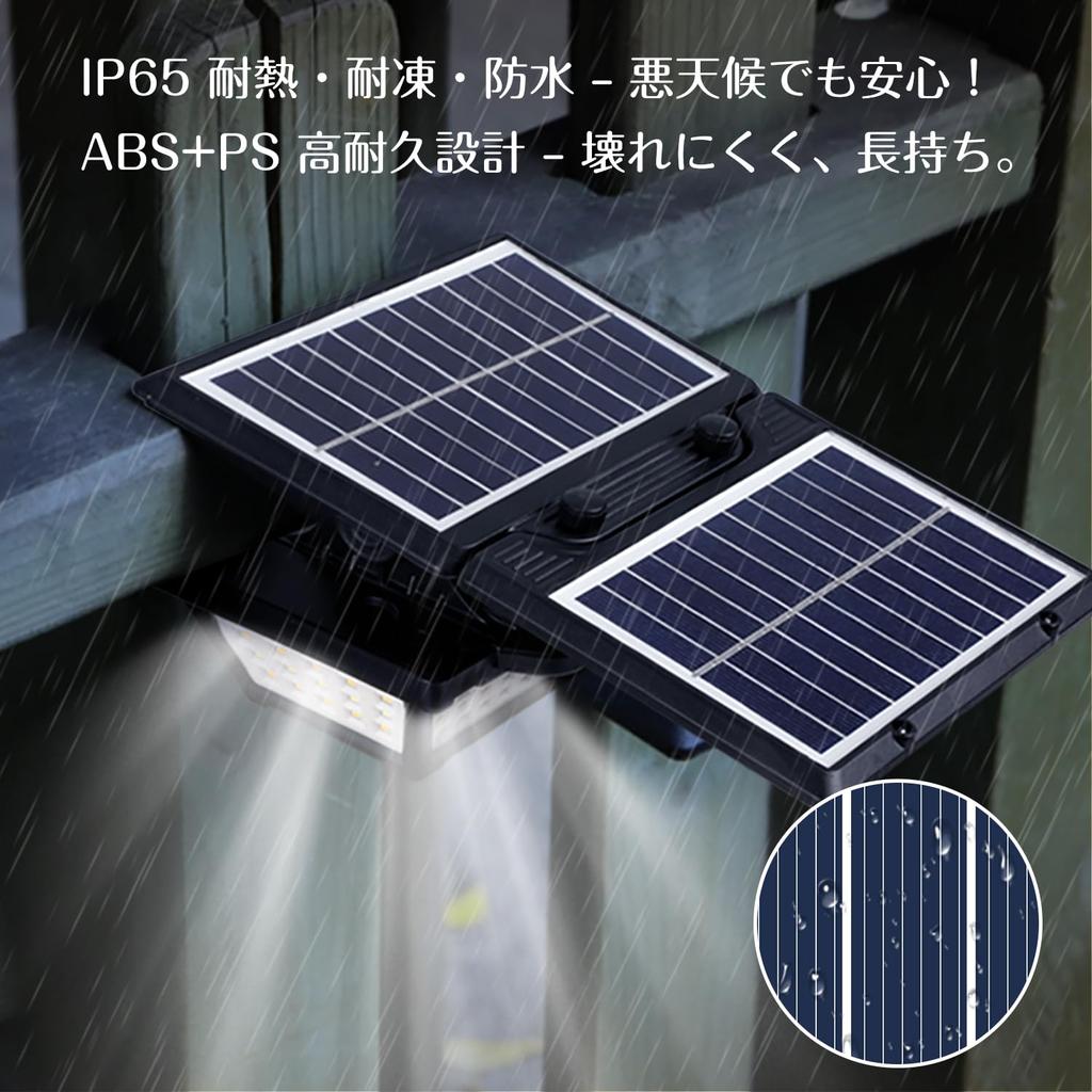 Solar Light with Sensor, Outdoor, Clip-on, Motion Detection, Automatic OnOff, 3000mAh Large Capacity, Solar Powered, 5-Sided Lighting, 3 Lighting