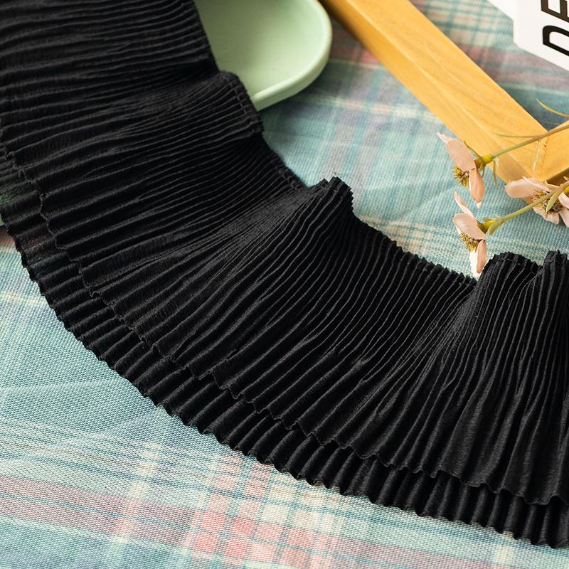 2meters/Lot Pleated Lace Fabric For Sewing Needlework Accessories Clothing Diy Crafts Supplies Skirts Fringe Ribbons Trimming