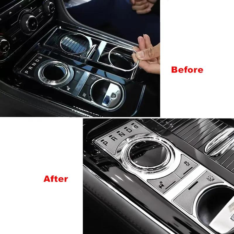 Metal Car Center Console Gear Shift Panel Button Decorative Frame Trim Sticker For Jaguar XF 2008-2015 XJ 2010-2019