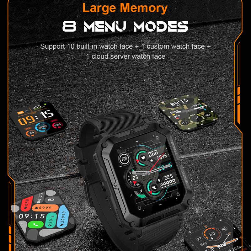 New C20 Pro Smart Watch Men Voice Assistant BT Wireless Call Business Outdoor Sports IP68 Waterproof Wristwatch For Android iOS