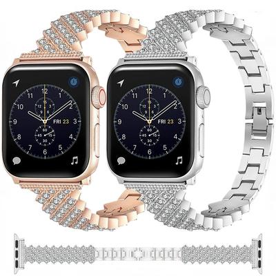 Металлический + бриллиантовый ремешок для Apple Watch ultra, 49 мм, ремешок 8, 7, 45 мм, 41 мм, новый съемный браслет Gypsophila, браслет для iWatch SE 6543, 44, 40 мм, 42, 38 мм