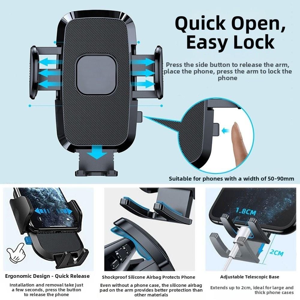 360° Rotating Auto Navigation Bracket Long Arm Windshield Phone Mount Car Interior