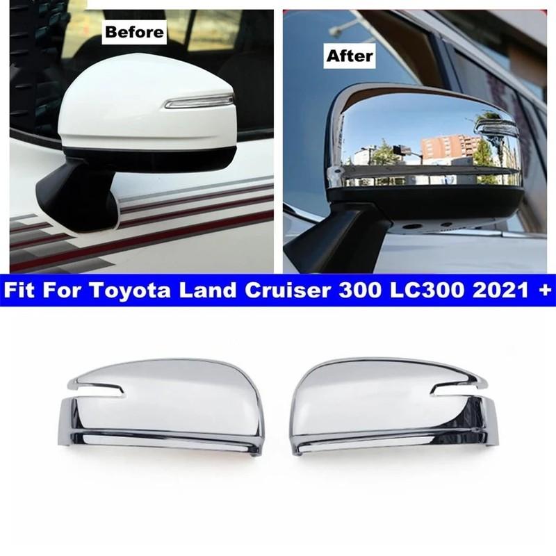 For Toyota Land Cruiser LC300 2024 ABS Glossy Black Door Car Rearview Mirror Cover Trims Car Styling Accessories