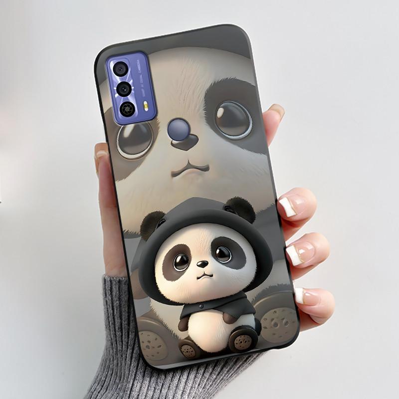 New Design Case For TCL 20B (6159K) Fashionable Black Love Pattern Shockproof Protective Cover Soft Silicone Black Case