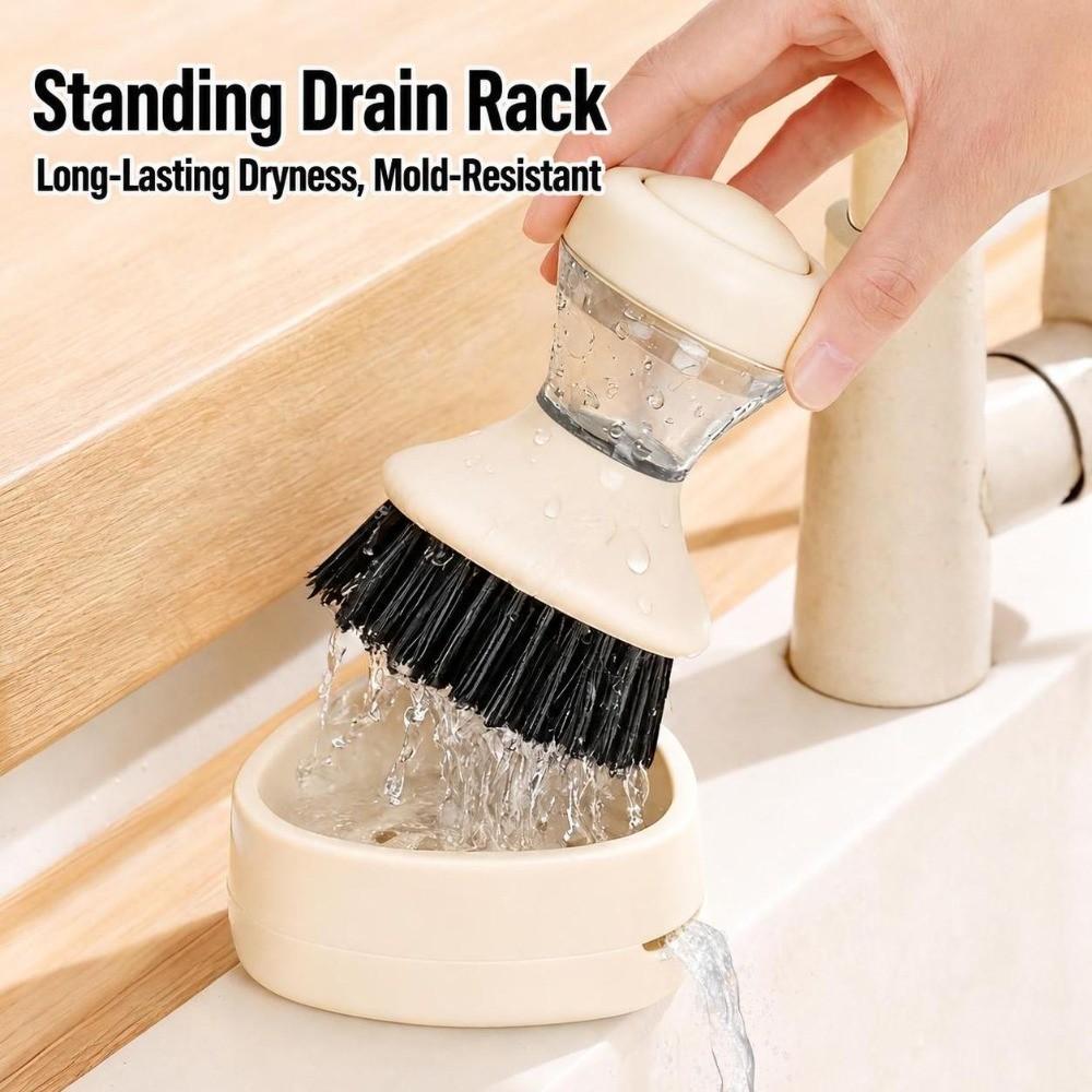 Round Bristle Head Dish Brush Ergonomic Grip Dishwashing Brush Kitchen Cleaning Brush Kitchen Sink