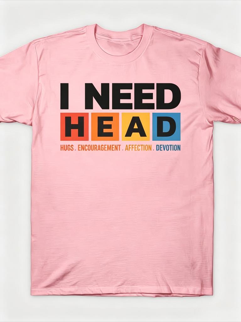 Ineedhead Tshirt Same Style For Unisex And Unisex 20262027 Summer Shortsleeved Printed Tshirt High Quality Pure Cotton T Shirt
