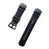 Compatible Rubber Watch Strap for and Includes Tool AW-590, AW-591, AWG-M100 Watches, (Black Buckle)