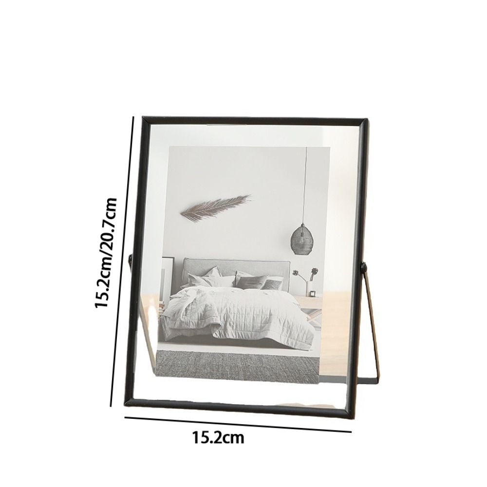 Gold Black Metal Photo Frame Rectangle Picture Frame Durable Storage Frame  Home Desktop Decoration