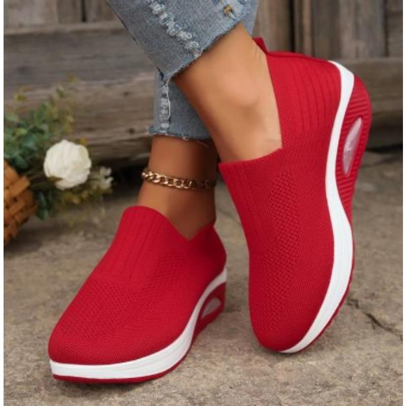 Модные новые спортивные туфли на толстой подошве повседневные туфли Fly Woven Breathable Sports Wearproof Single Shoes Large Size