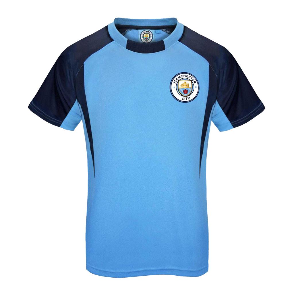 Manchester City FC Boys Crest Polyester T-Shirt
