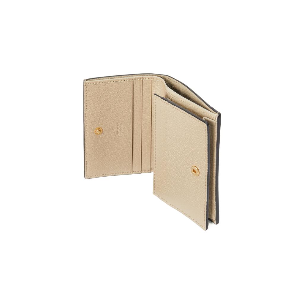 Gucci Ophidia Logo Stripe Canvas And Leather Wallet Women wallet Beige White 523155-UULAG-9682