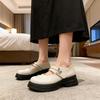 Retro Thick-soled Mary Jane Small Leather Shoes for Women 2025 Autumn New British Style Shallow Mouth Versatile Fairy Style Leather Shoes