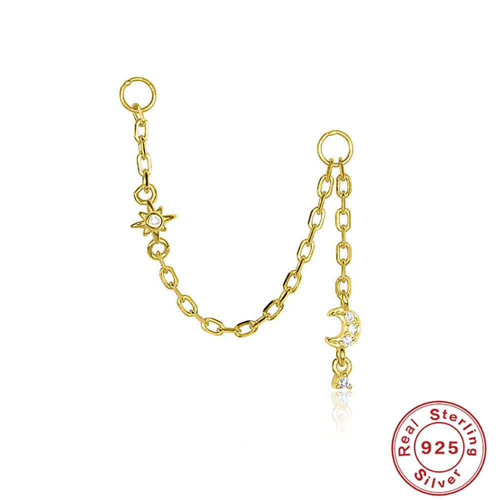 S925 стерлингового серебра мода личность простая универсальная цепочка кулон хрящевая цепочка перфорированная мода сочетающиеся серьги