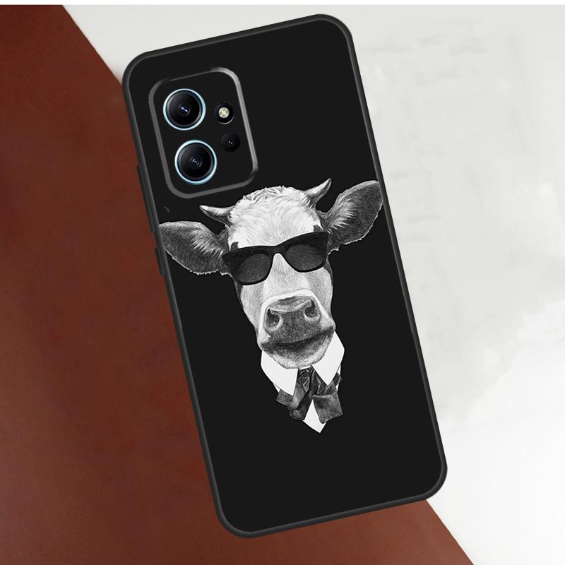 Забавный чехол с лицом коровы для Xiaomi Redmi Note 14 10 11 12 13 15 Pro Plus Чехол для Redmi 15 14C 10C 12C 13C 15C