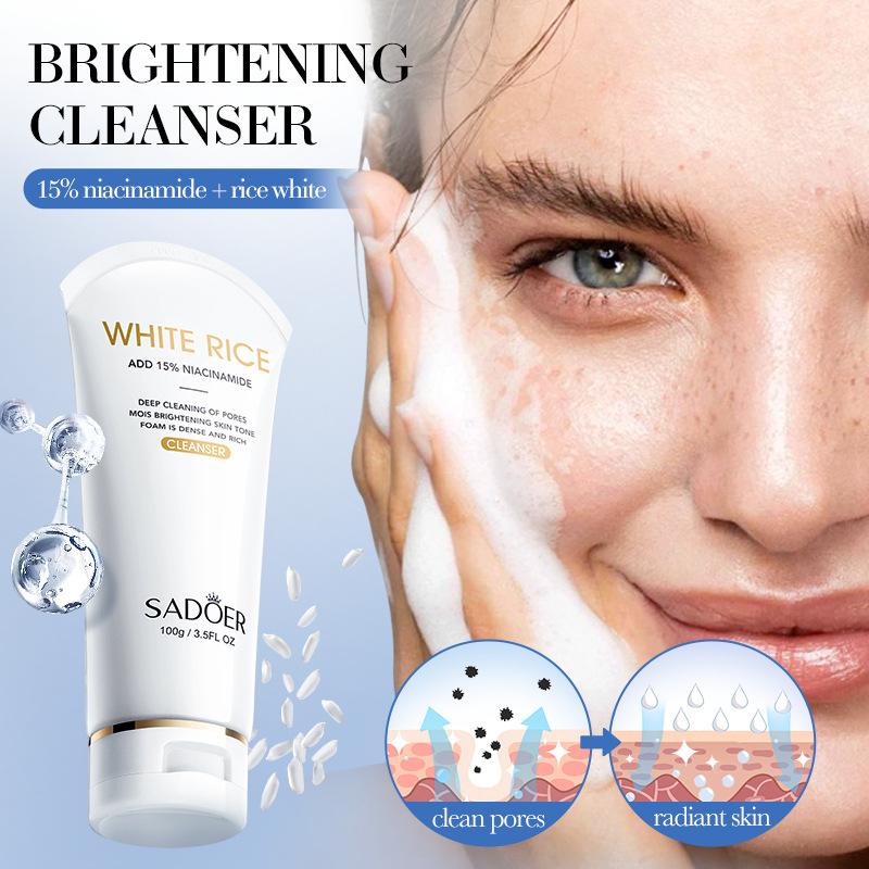 SADOER White Rice Nicotinamide Brightening Cleanser Gentle Cleansing Cleanser