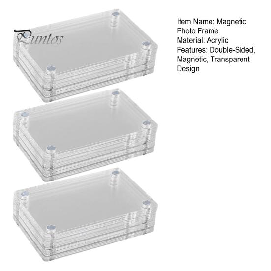 5/10/15 шт. 3-дюймовая магнитная фоторамка двухсторонняя для холодильника прозрачный акриловый держатель для моментальной пленки рамка для показа фотографий украшение