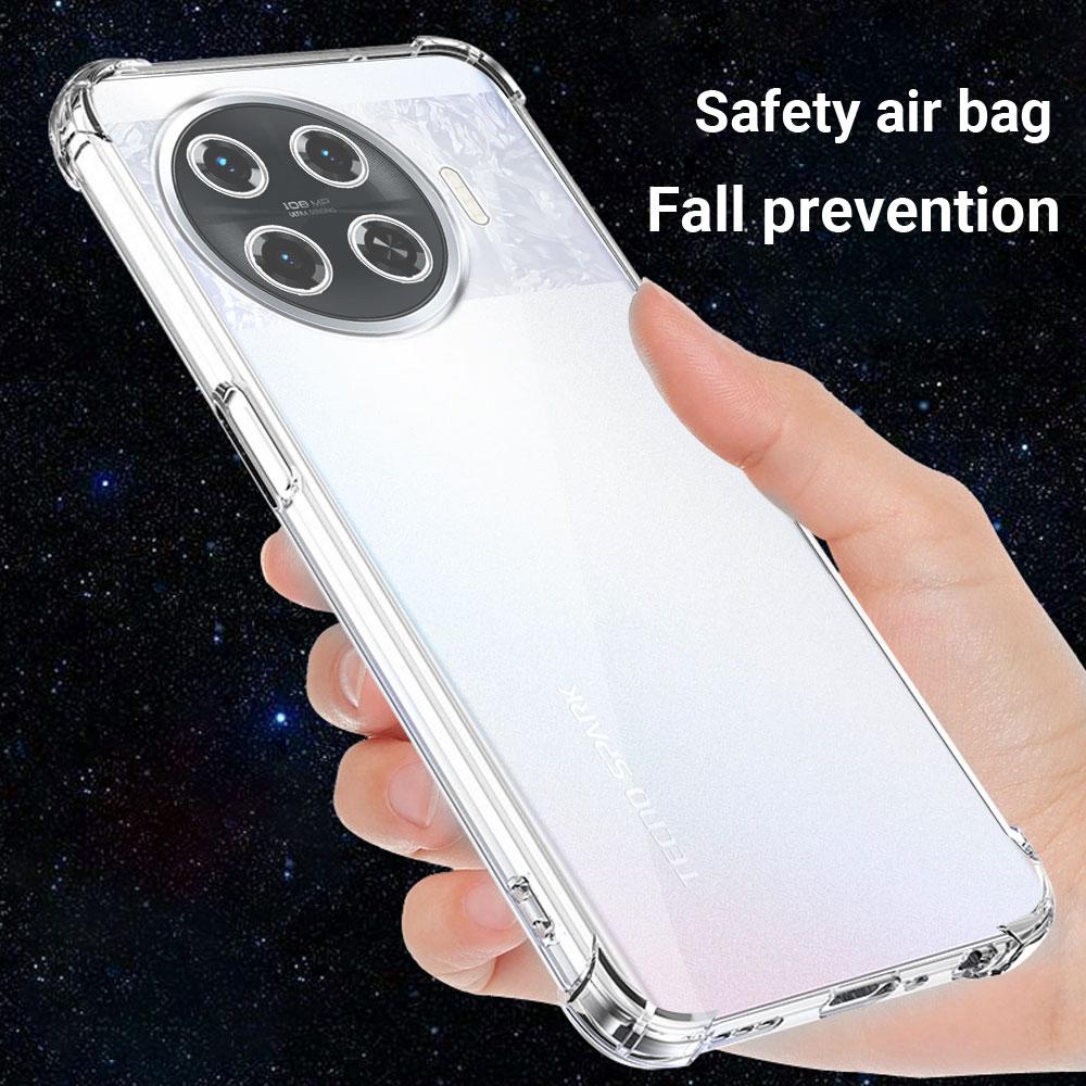 Противоударный чехол Airbag TPU для Tecno Spark 20 Pro Plus KJ7 Прозрачный мягкий силиконовый чехол для телефона Tecno Spark 20 Pro Защитный чехол