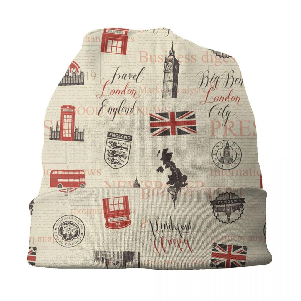 Великобритания, Лондон, британский символ, шляпа с капюшоном, вязаные шапки, унисекс, для женщин, унисекс, для взрослых, с флагом Соединенного Королевства, теплые зимние шапки с черепами, шапка