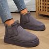 Plus-size Shoes with Fleece Round Toe Boots, Women's Thick-soled Elastic Band Fleece Cotton Shoes