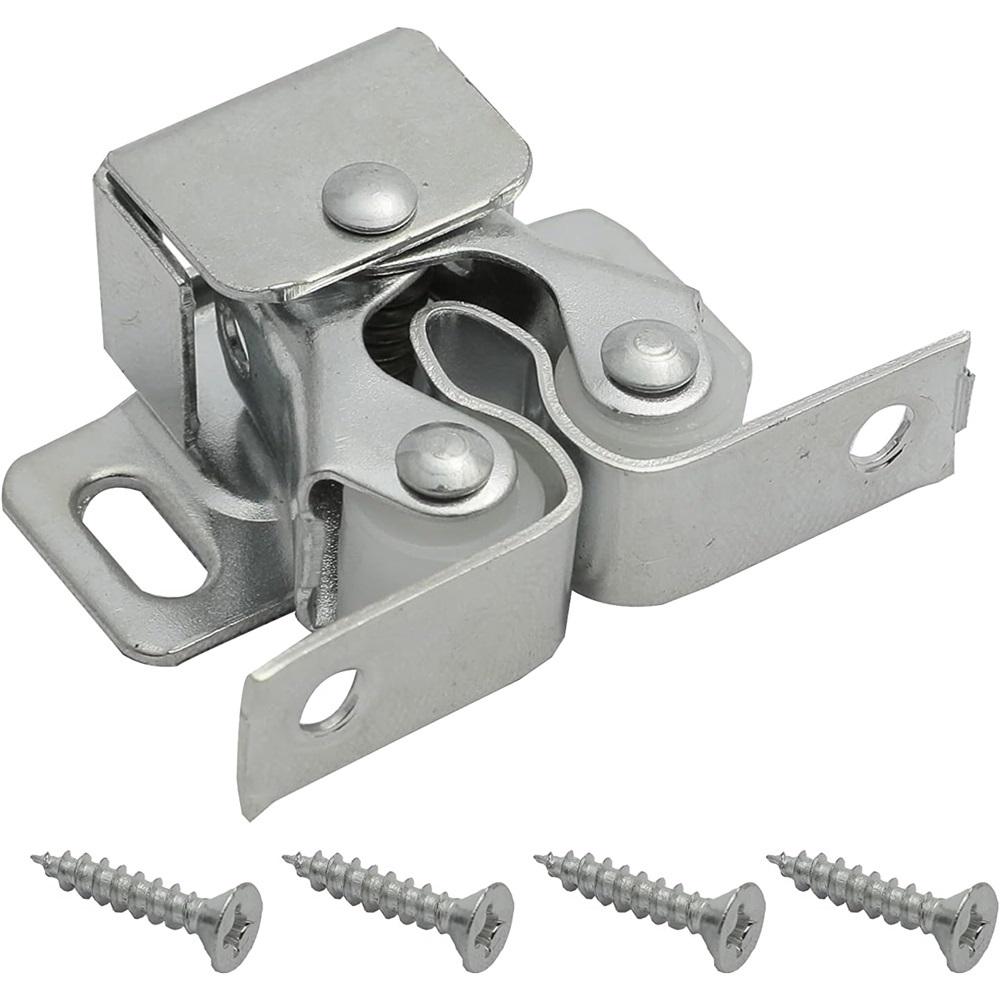 Door Catches Latches, 4 Pack Double Roller Strong Hold Cupboard Cabinet Door Catches, Double Roller Catches Cabinet Catches Door Latches