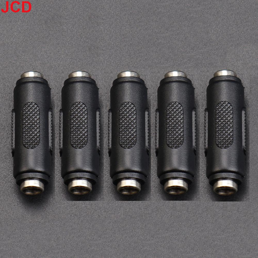 JCD 5pc 5.5mm*2.1mm Male To Male DC Power Plug Jack and Female To Female Socket Connector For CCTV Camcer Panel Mounting Adaptor
