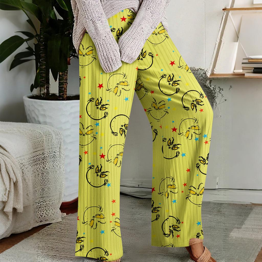 Pajama Pants, Sleepwear, Casual Drawstring Elastic Waist Pants, Comfortable Straight-leg Loose Pants