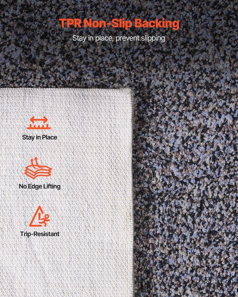 Indoor Plush Area Rugs, 2.74 x 3.66 m Plush Carpet, Area Rugs Furry with Long Plushs Pile, Thick & Durable High-Pile Rug for High-Traffic Areas,