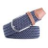 Men Women Colorful Elastic Stretchy Belt Leather End and Silver Metal Buckle