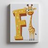Плакат Жираф и Буква F Плакат Жираф и Буква F, 30x40 см, Рама Деревянная Светлый Дуб, Матовая Бумага 230 г/м²