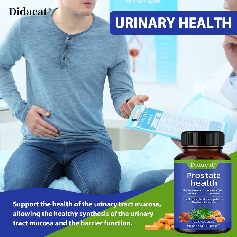 Prostate Health Capsules Contains Saw Palm Dance Mushroom Vitamin C Selenium to Maintain Prostate Health 120 Vegetarian Capsules
