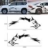2 шт. Черные наклейки на боковую дверь кузова автомобиля, Виниловые наклейки с тотемом бегущего волка, Универсальные