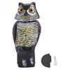 Horned Owl Decoy and 360 Degrees  Rotating Head Owl Statue To Scare Birds Away for Patio Yard Garden