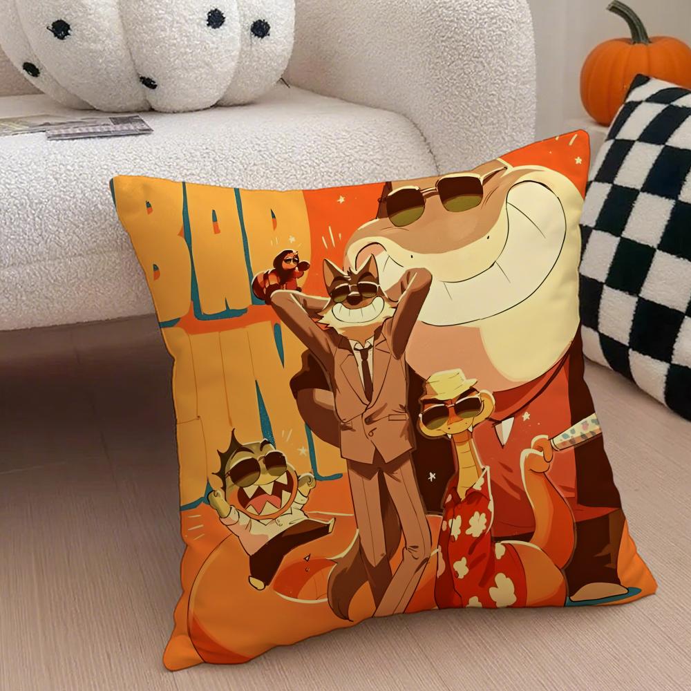 TThe Bad Guys Cushion Cover Throw Pillow Cover Hidden Button Durable Polyester Chair Cushion