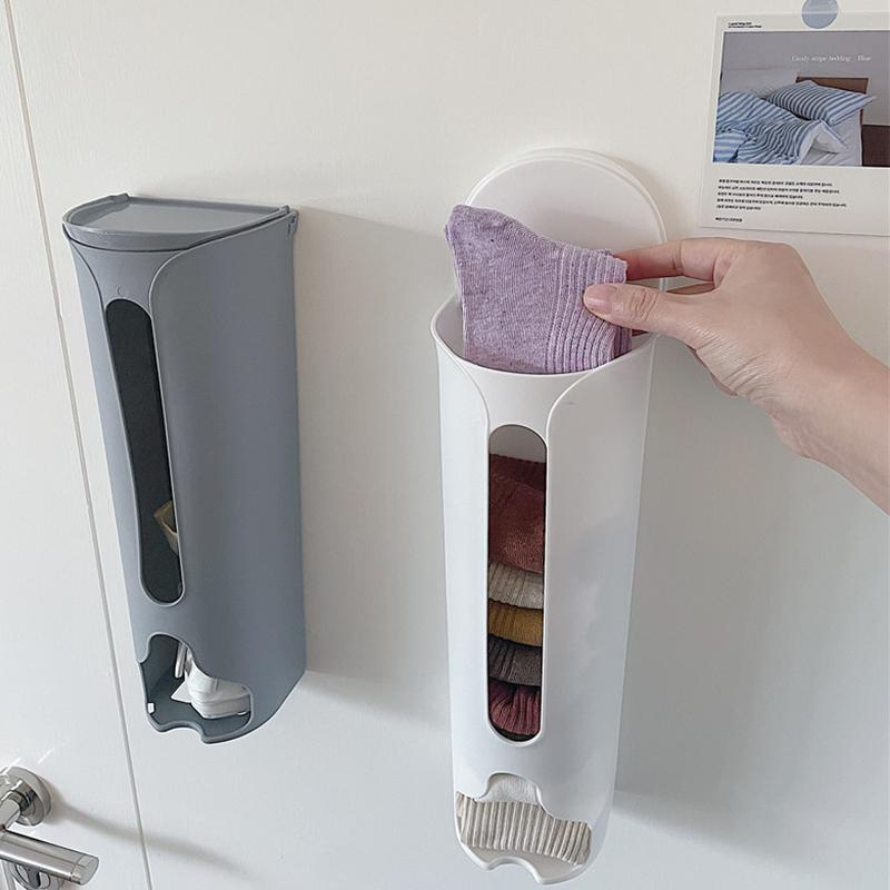 Kitchen Plastic Bag Holder Organizer Wall Hanging Garbage Bag Storage Box Bathroom Trash Bag Bucket Dispenser Kitchen Accessory