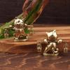 Забавный Кот Латунь Маленькая Фигурка Домашний Офис Настольный Котенок Фигурки Ручной Работы Настольная Медная Скульптура Животного Украшение Поделки