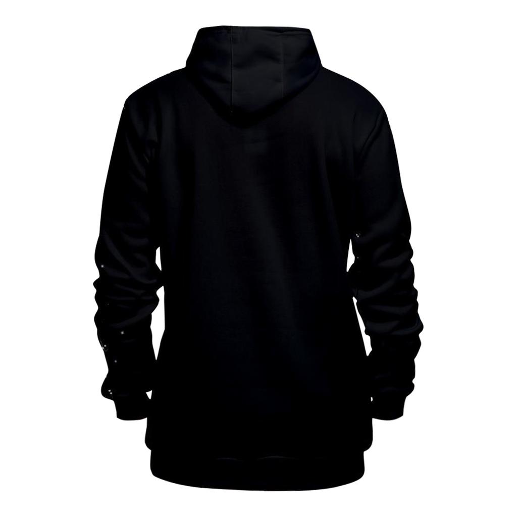 Модный свободный мужской и женский свитер с капюшоном с длинным рукавом и принтом