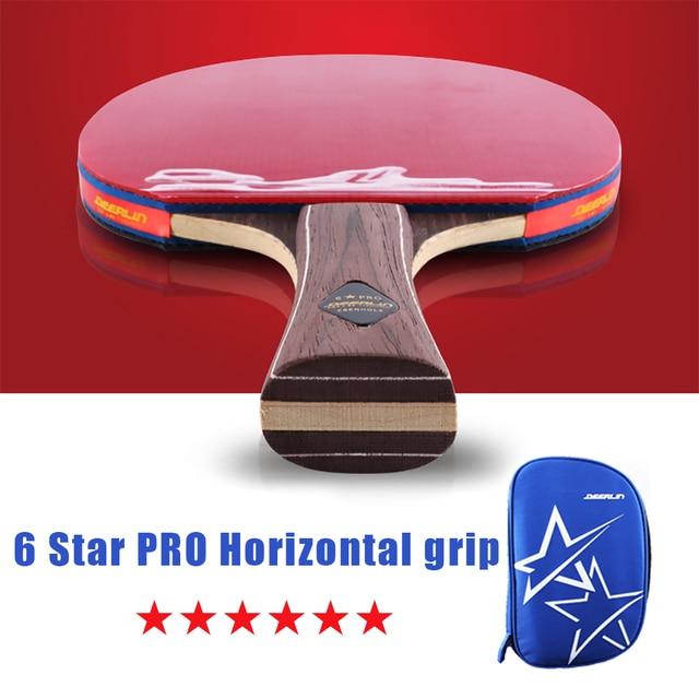 Ракетка для настольного тенниса Deeplin 6 Stars Pro с карбоновой структурой Ddouble Pimples - резиновая ракетка для пинг-понга Tenis De Mesa Table