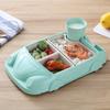 Compartment Car Shaped Dinner Plate with Cup Feeding  Food Tray Children's Lunch Plate  Gift