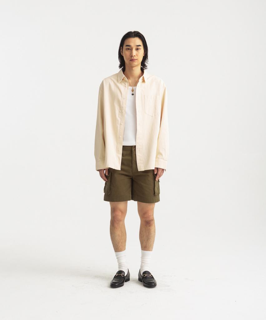 HEYSTE Faded Heavy Cotton Shirt Ash Beige