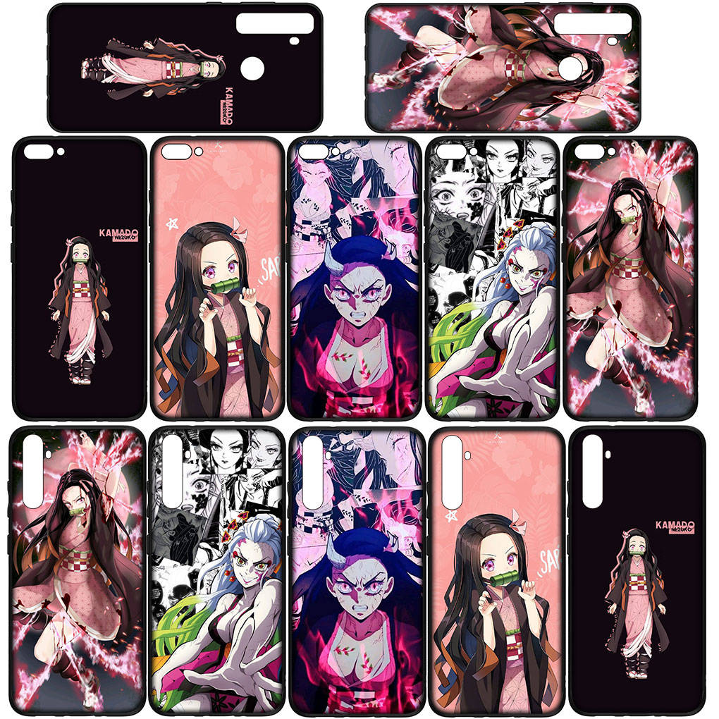 Чехол для телефона Samsung Galaxy S24 S23 iPhone 15 14 Xiaomi Redmi Note 13 12 11 8 10 9 Pro Max Plus X XR OPPO Huawei Daki Gyutaro Demon Slayer Nezuko
