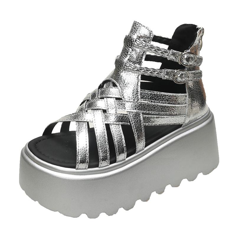 Мода 2025 Дизайнеры Женские Летние Сандалии Открытый Носок 8СМ Платформа Танкетка Кроссовки Женская Повседневная Обувь Пляжные Сандалии Женские