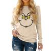 Women's Shirts Christmas Print Long Sleeve Round Neck Basic Loose Pullover Tee Top