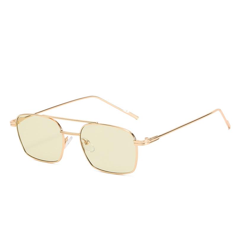 Fashion Square Sunglasses Men Women Metal Luxury Trendy Sun Glasses Retro Sun Glasses Vintage High Quality Gafas Oculos De Sol