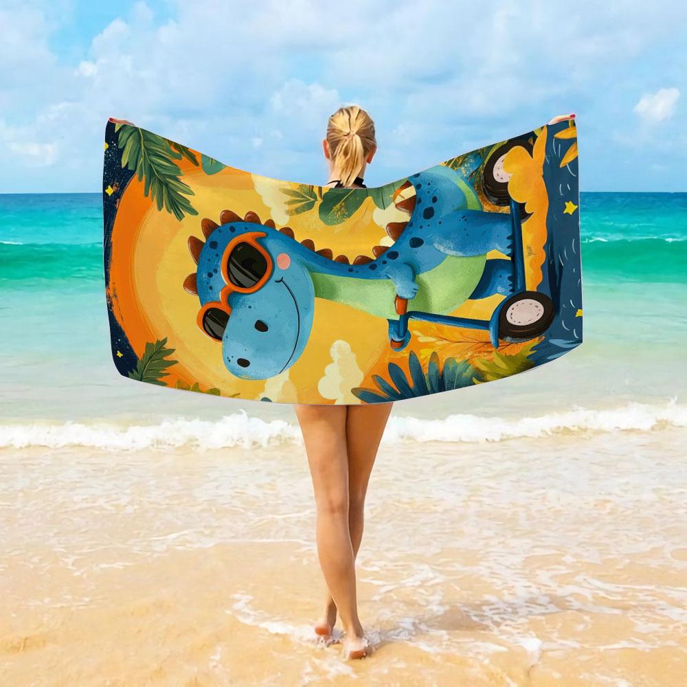 Dinosaur Beach Towel Blanket Oversized Microfiber Pool Towel Suitable for Lightweight Quick-Dry Bath Accessory for Travel