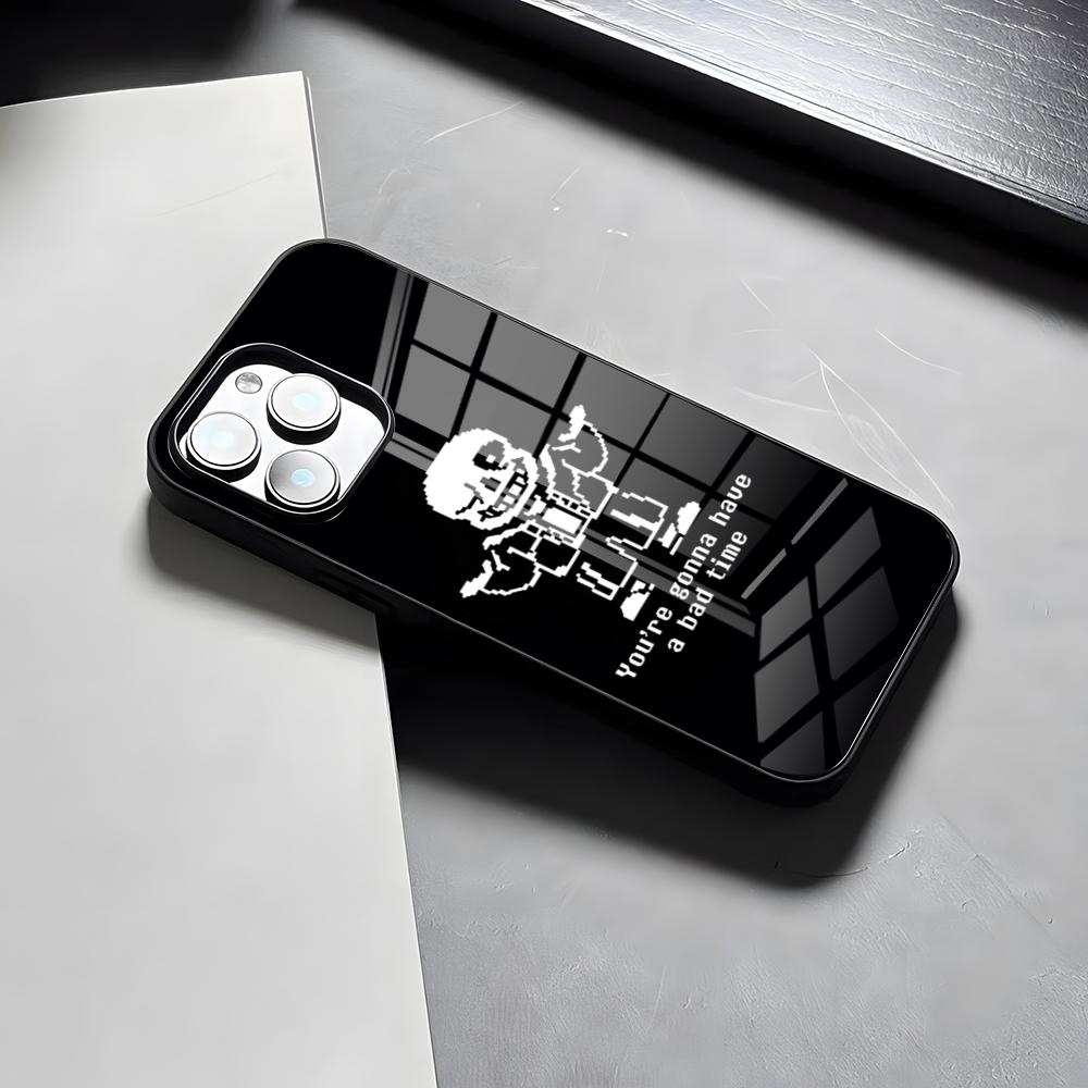 Чехол для телефона Sans U-Undertale Game для iPhone 17 Pro Max 15 Pro 16 14 Plus 12 13 Mini 11 Pro Ударопрочная стеклянная крышка