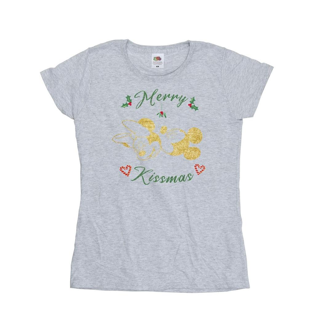 Disney Womens/Ladies Mickey Mouse Merry Kissmas Cotton T-Shirt